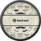 Hipster Cats & Mustache Cabinet Knob - Black - Front