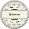Hipster Cats & Mustache Cabinet Knob - Nickel - Front