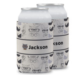 Hipster Cats & Mustache Can Cooler (12 oz) w/ Name or Text