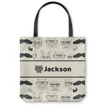 Hipster Cats & Mustache Canvas Tote Bag - Small - 13"x13" (Personalized)