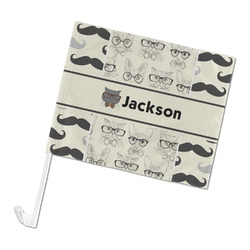 Hipster Cats & Mustache Car Flag - Large (Personalized)