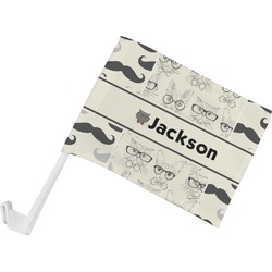 Hipster Cats & Mustache Car Flag - Small w/ Name or Text