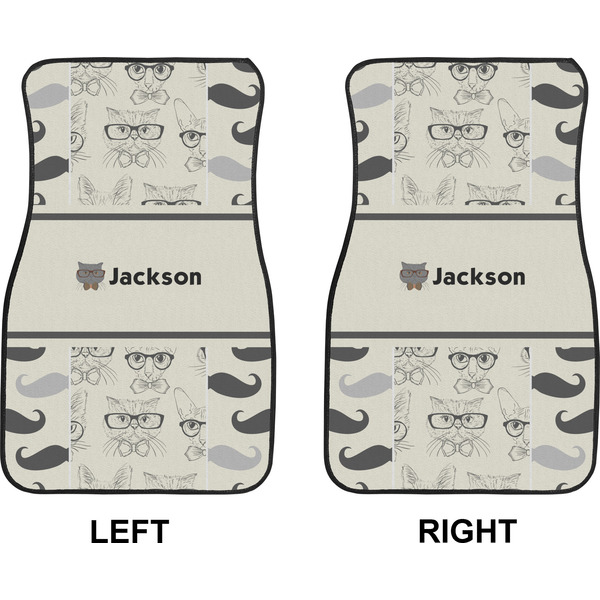 Hipster Cats & Mustache Car Mat Front - Approval