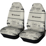 Hipster Cats & Mustache Car Seat Covers (Set of Two) (Personalized)