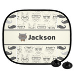 Hipster Cats & Mustache Car Side Window Sun Shade (Personalized)