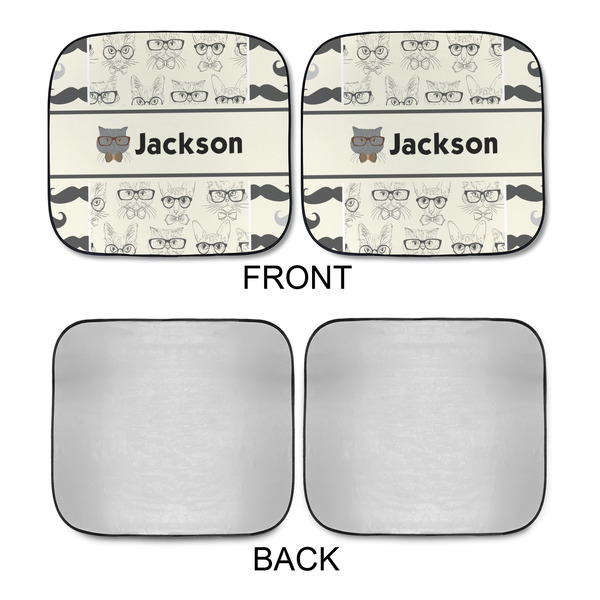Hipster Cats & Mustache Car Sun Shades - APPROVAL