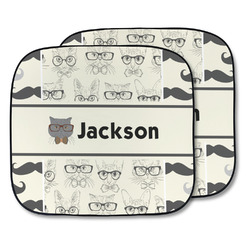 Hipster Cats & Mustache Car Sun Shade - Two Piece (Personalized)
