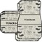 Hipster Cats & Mustache Car Floor Mats Set - 2 Front & 2 Back (Personalized)