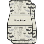 Hipster Cats & Mustache Car Floor Mats (Front Seat) (Personalized)