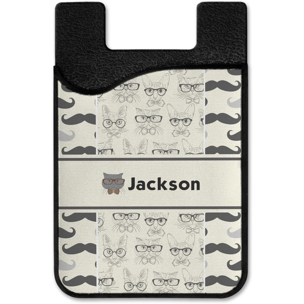 Hipster Cats & Mustache Cell Phone Credit Card Holder