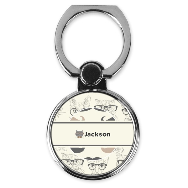 Custom Hipster Cats & Mustache Cell Phone Ring Stand & Holder (Personalized)