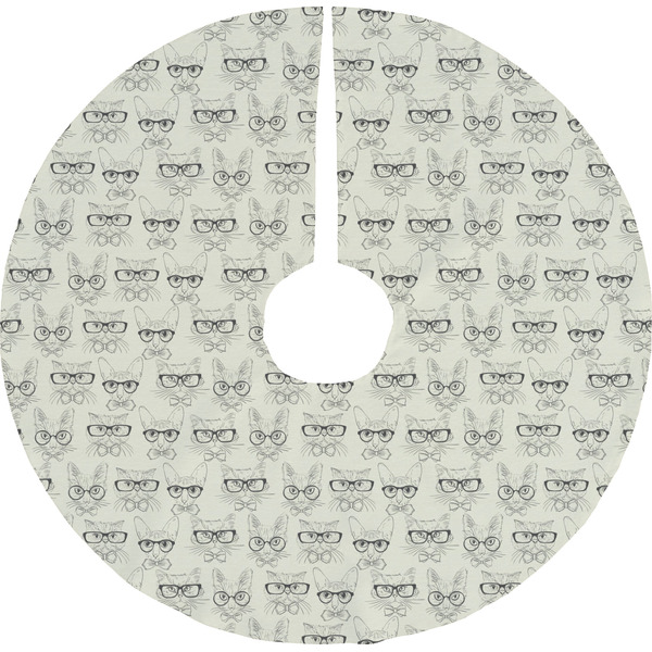 Custom Hipster Cats & Mustache Tree Skirt