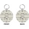 Hipster Cats & Mustache Circle Keychain (Front + Back)