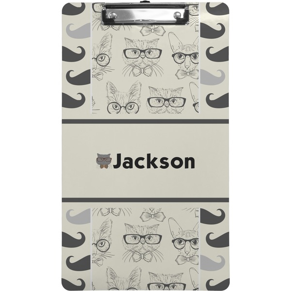 Custom Hipster Cats & Mustache Clipboard (Legal Size) (Personalized)