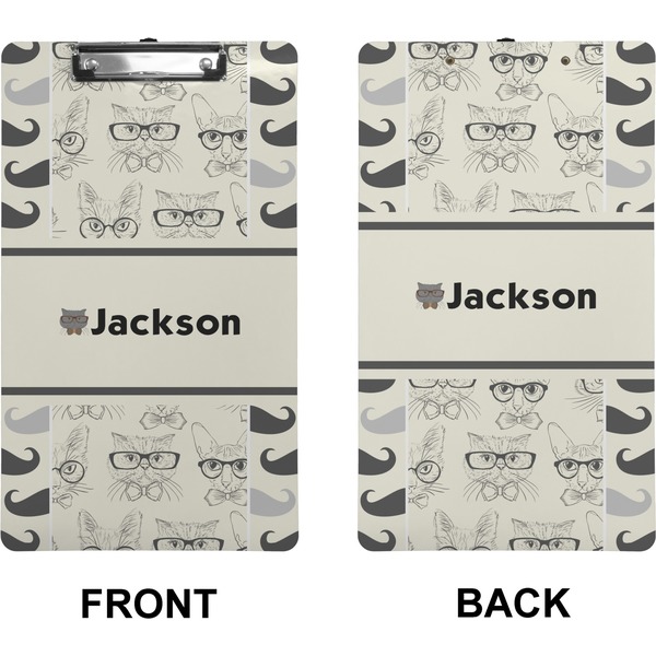 Hipster Cats & Mustache Clipboard (Legal) (Front + Back)