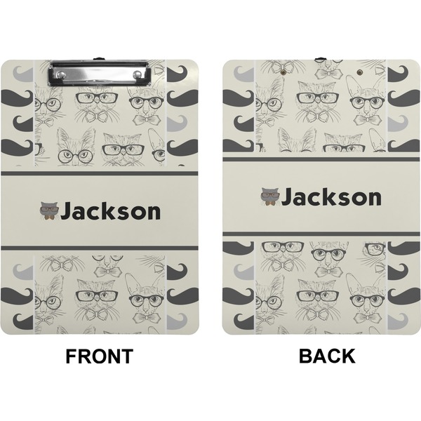 Hipster Cats & Mustache Clipboard (Letter) (Front + Back)