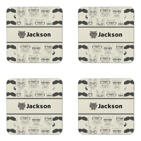 Hipster Cats & Mustache Coaster Set - APPROVAL