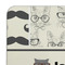 Hipster Cats & Mustache Coaster Set - DETAIL