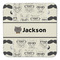 Hipster Cats & Mustache Coaster Set - FRONT (one)