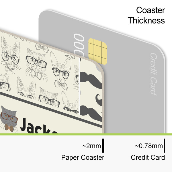 Hipster Cats & Mustache Coaster Thickness