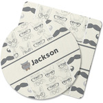 Hipster Cats & Mustache Rubber Backed Coaster (Personalized)