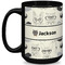 Hipster Cats & Mustache 15 Oz Coffee Mug - Black (Personalized)