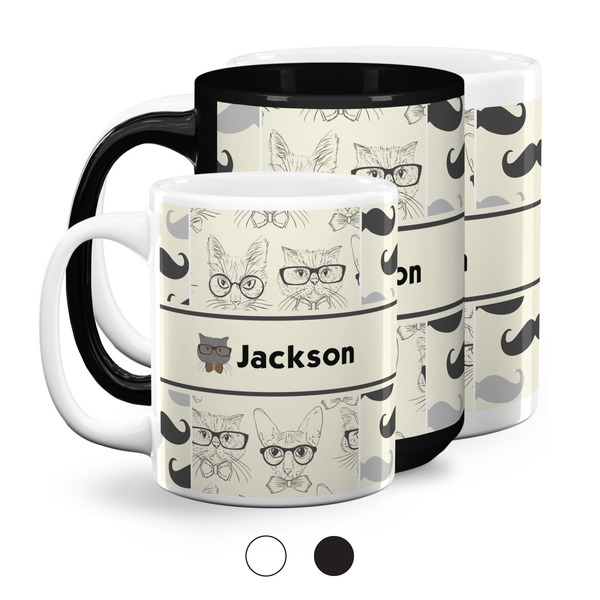 Hipster Cats & Mustache Coffee Mugs Main