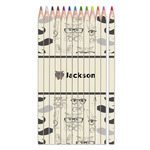 Hipster Cats & Mustache Colored Pencils (Personalized)