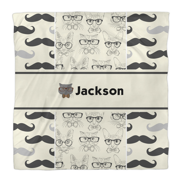 Hipster Cats & Mustache Comforter - Queen - Front