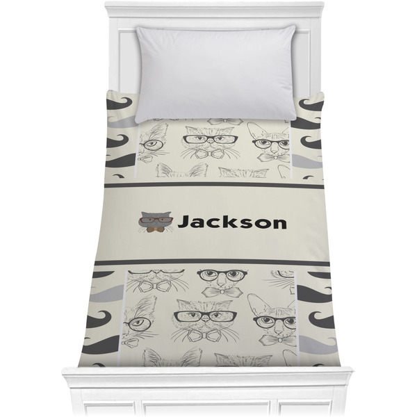 Hipster Cats & Mustache Comforter (Twin)