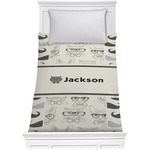 Hipster Cats & Mustache Comforter - Twin XL (Personalized)