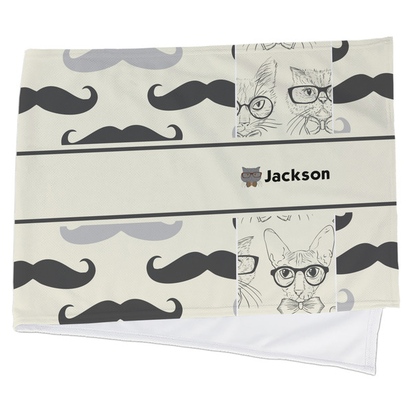 Custom Hipster Cats & Mustache Cooling Towel (Personalized)