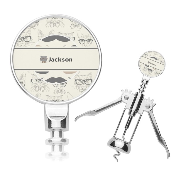 Custom Hipster Cats & Mustache Corkscrew (Personalized)