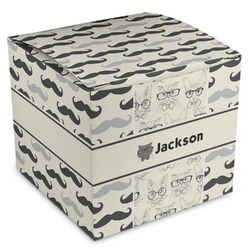Hipster Cats & Mustache Cube Favor Gift Boxes (Personalized)