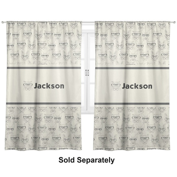 Custom Hipster Cats & Mustache Curtain Panel - Custom Size (Personalized)