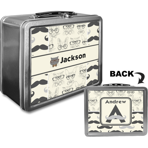 Hipster Cats & Mustache Custom Lunch Box / Tin Approval