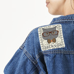 Hipster Cats & Mustache Twill Iron On Patch - Custom Shape (Personalized)