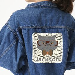 Hipster Cats & Mustache Large Custom Shape Patch - 2XL (Personalized)