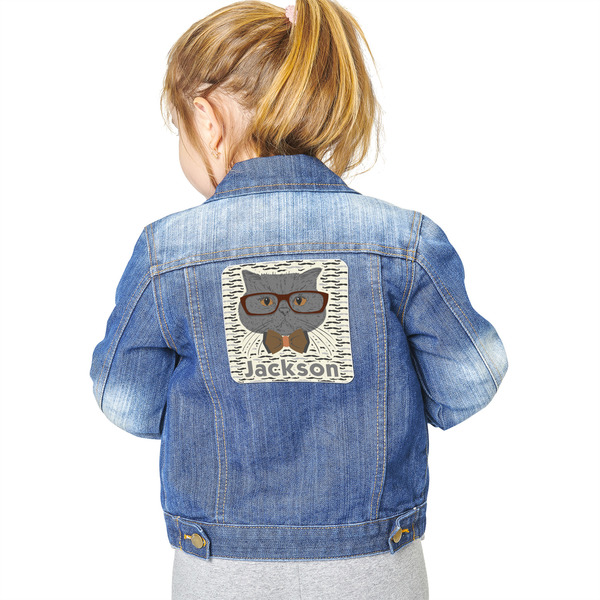 Hipster Cats & Mustache Custom Shape Iron On Patches - XXL - Single - Approval