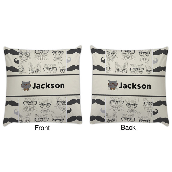 Hipster Cats & Mustache Decorative Pillow Case - Approval