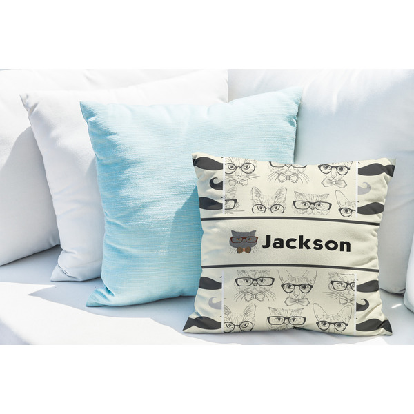 Hipster Cats & Mustache Decorative Pillow Case - LIFESTYLE 2