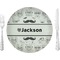 Hipster Cats & Mustache 10" Glass Lunch / Dinner Plates - Single or Set (Personalized)