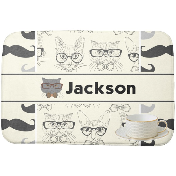 Hipster Cats & Mustache Dish Drying Mat