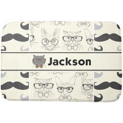 Hipster Cats & Mustache Dish Drying Mat (Personalized)