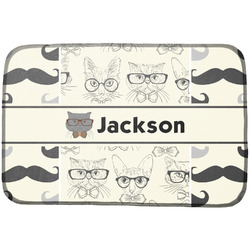 Hipster Cats & Mustache Dish Drying Mat (Personalized)