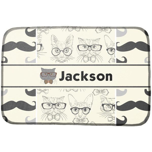 Custom Hipster Cats & Mustache Dish Drying Mat (Personalized)