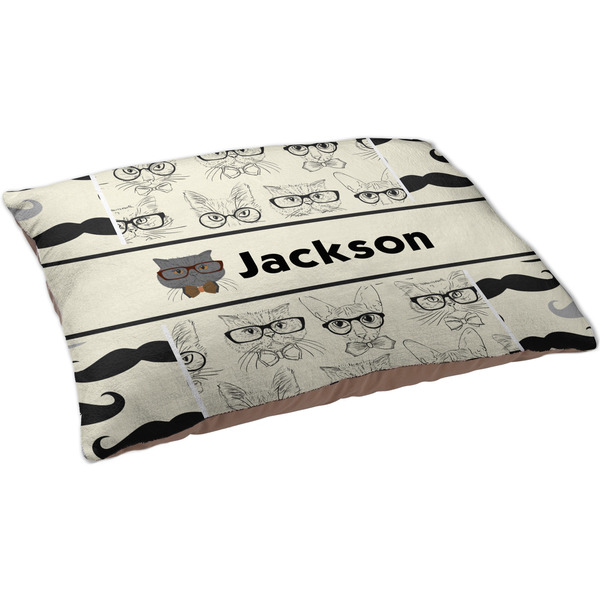 Hipster Cats & Mustache Dog Bed - Large