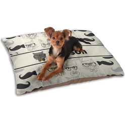 Hipster Cats & Mustache Dog Bed - Small w/ Name or Text