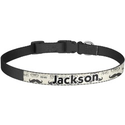 Hipster Cats & Mustache Dog Collar - Large (Personalized)