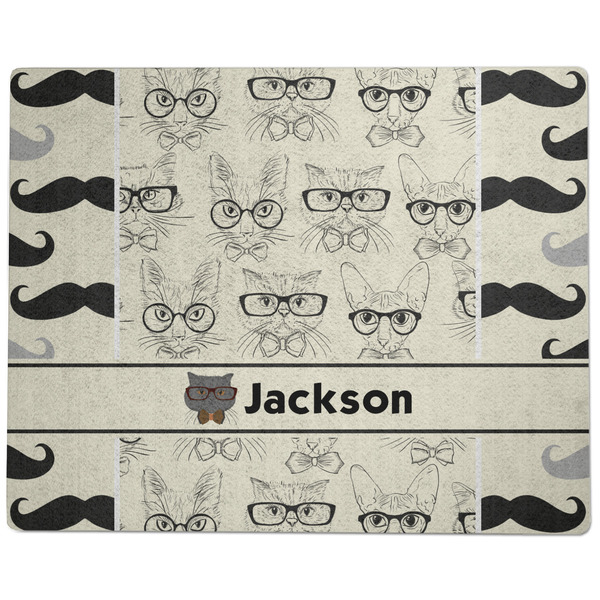 Hipster Cats & Mustache Dog Food Mat - Large without Bowls